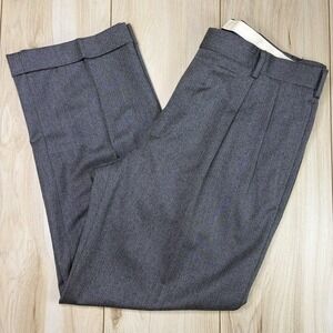Brooks Brothers Madison REDA Wool Mini-Herringbone Dress Pants Mens 36x28 Gray